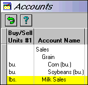 Accounts list